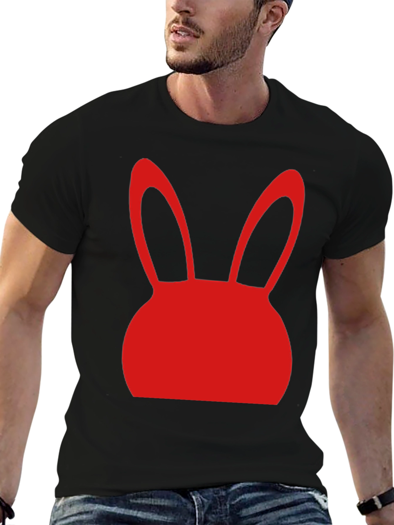 Bunny Graphic Tee - Black Short Sleeve