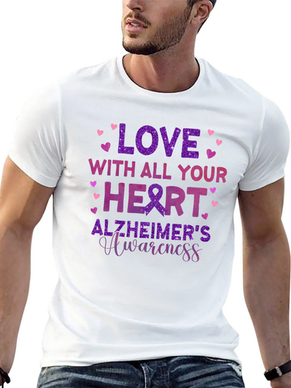 Love with All Your Heart Alzheimers Awareness T-Shirt