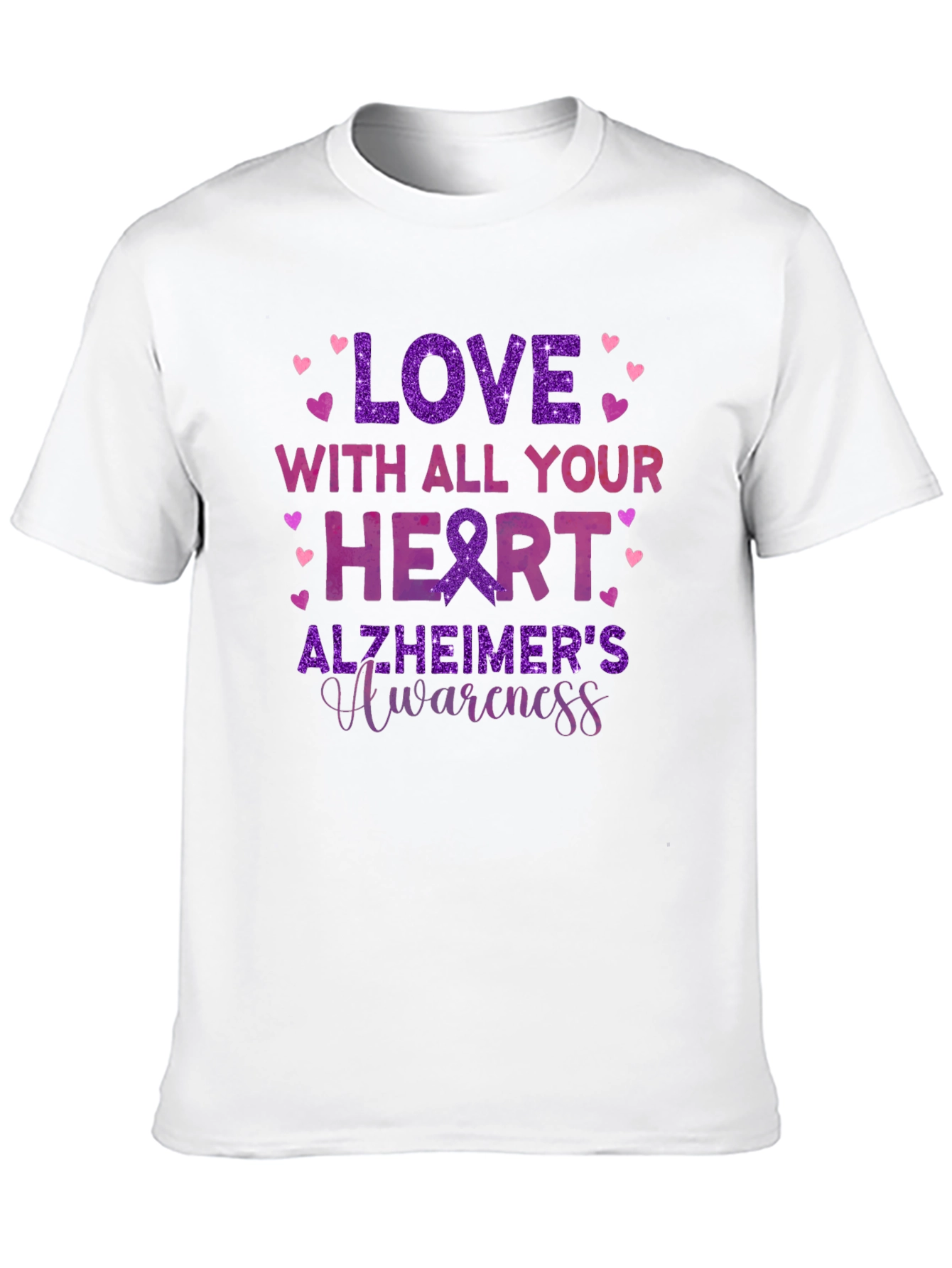 Love with All Your Heart Alzheimers Awareness T-Shirt