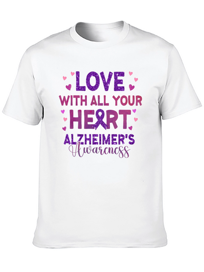 Love with All Your Heart Alzheimers Awareness T-Shirt