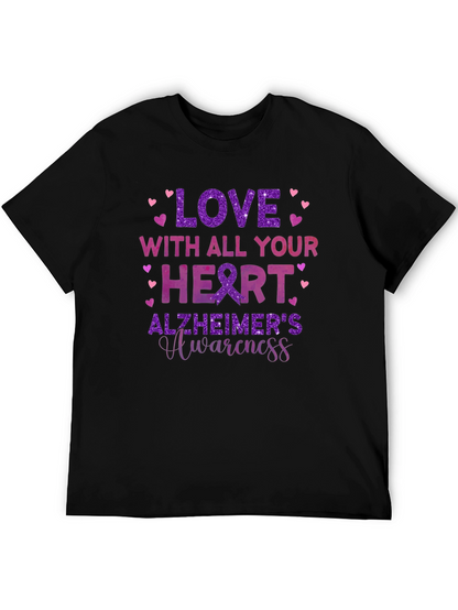 Love with All Your Heart Alzheimers Awareness T-Shirt