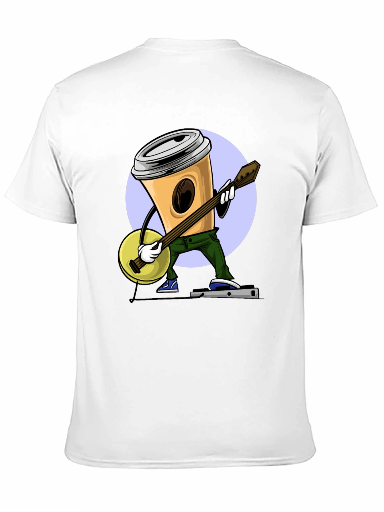 Coffee Cup Banjo Player T-Shirt - Black