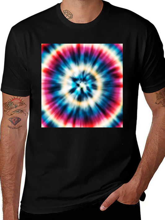 Tie Dye Swirl Graphic Black T-Shirt