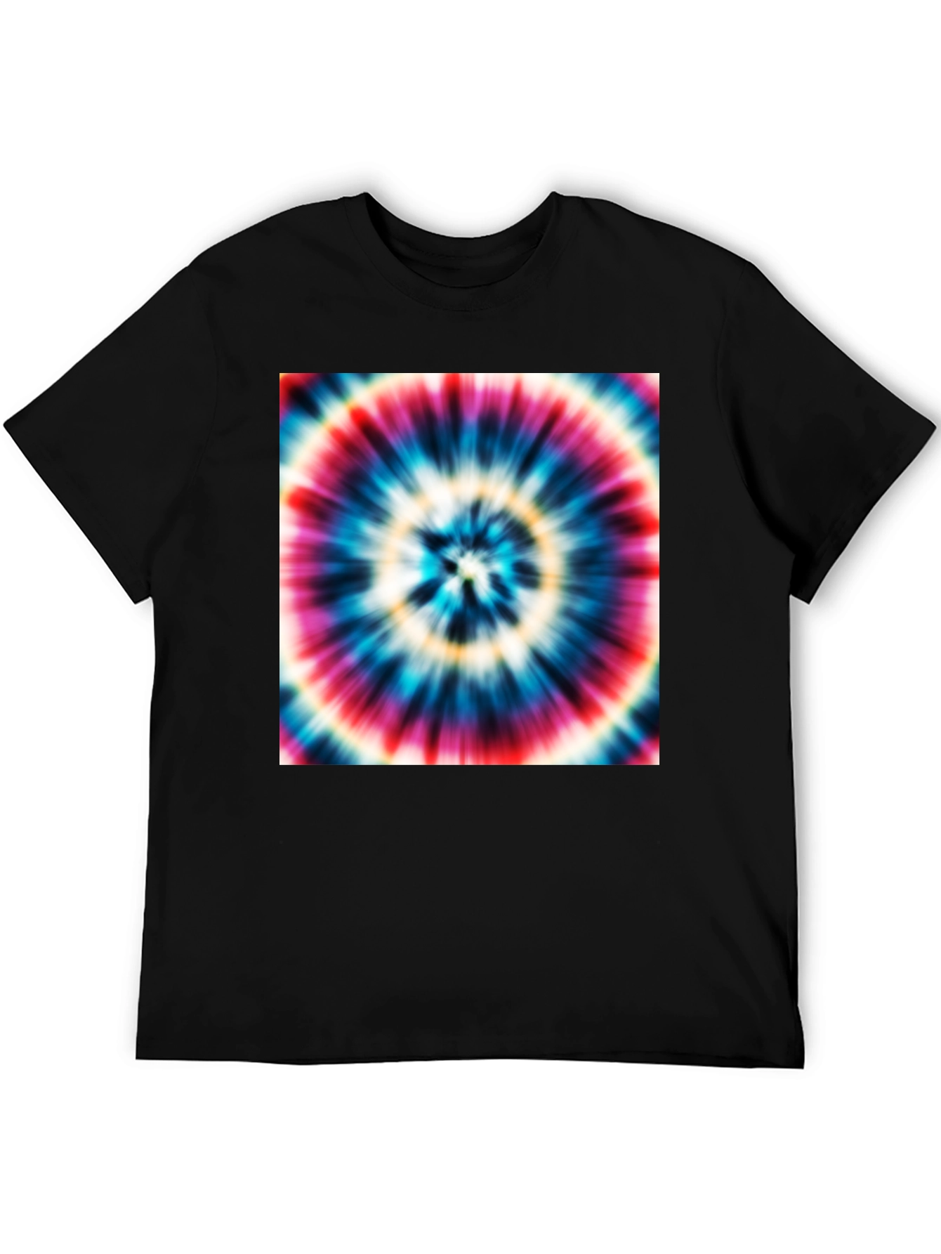 Tie Dye Swirl Graphic Black T-Shirt