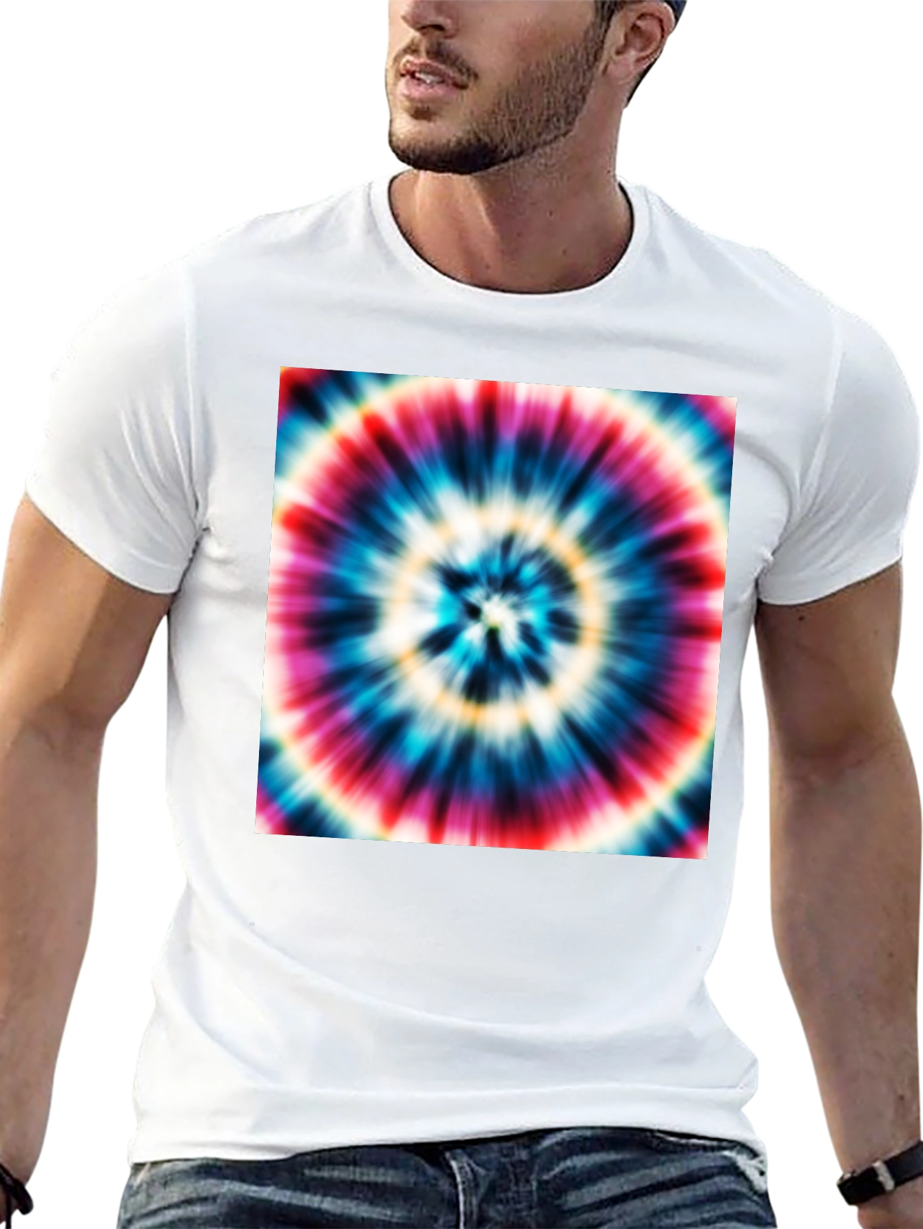 Tie Dye Swirl Graphic Black T-Shirt