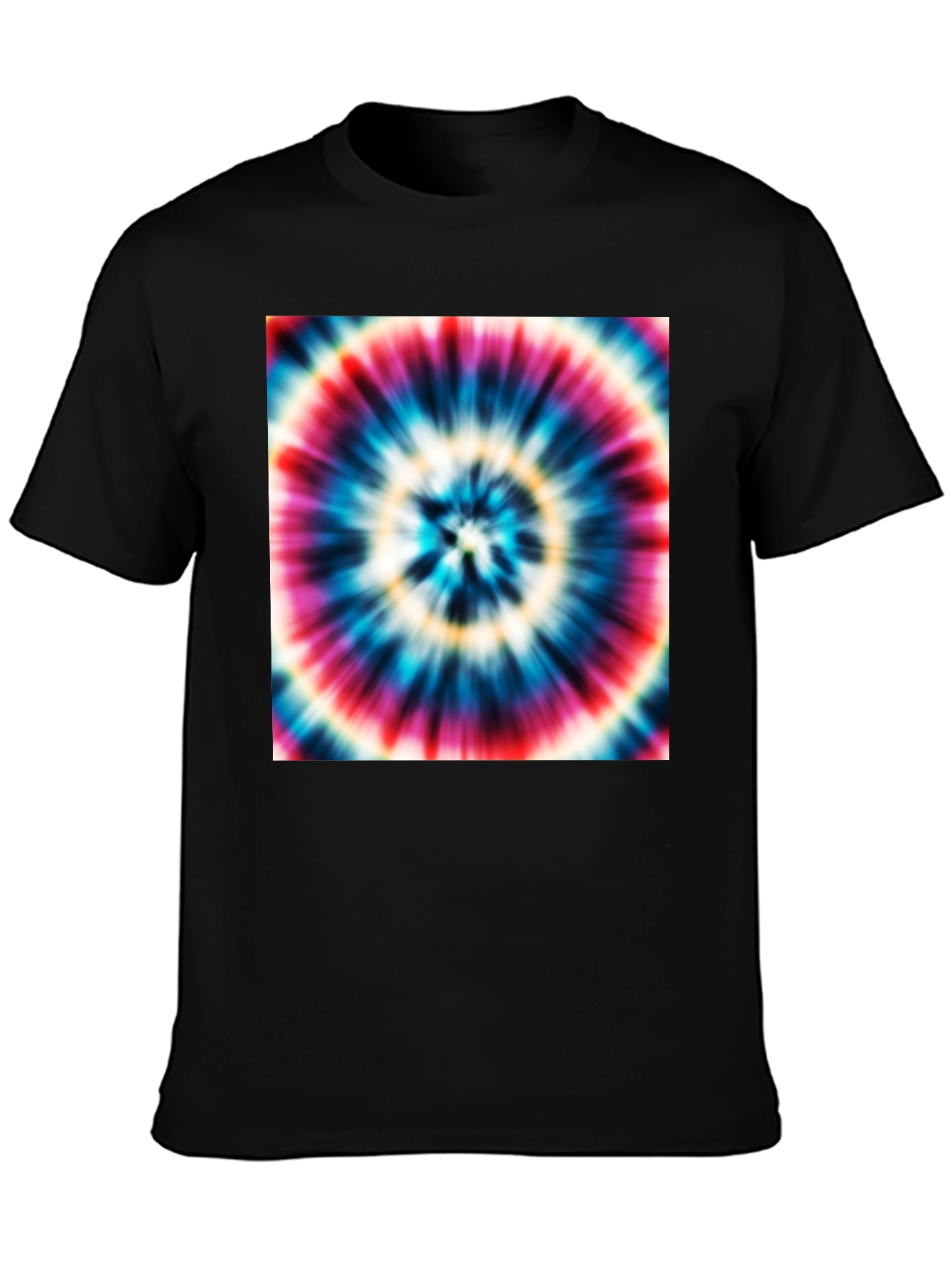 Tie Dye Swirl Graphic Black T-Shirt
