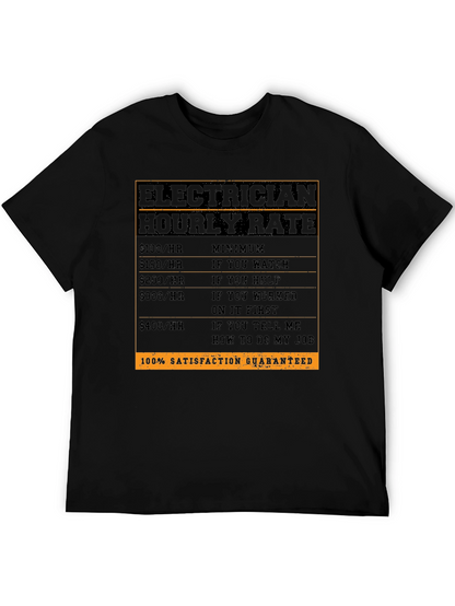 Electrician Hourly Rate T-Shirt - Funny Job Tee