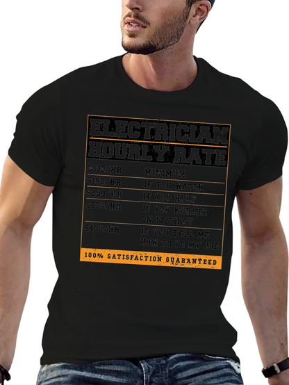 Electrician Hourly Rate T-Shirt - Funny Job Tee