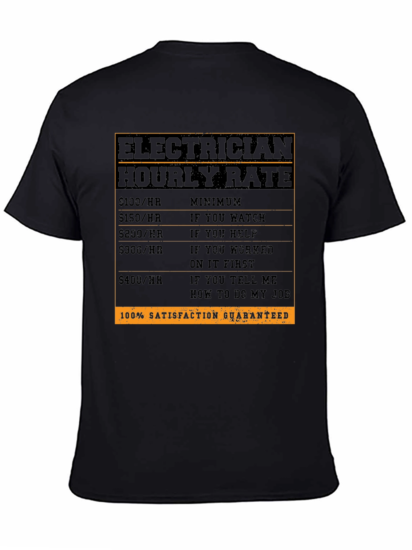 Electrician Hourly Rate T-Shirt - Funny Job Tee