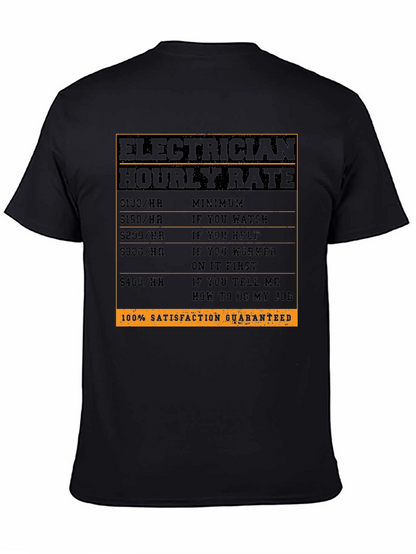 Electrician Hourly Rate T-Shirt - Funny Job Tee