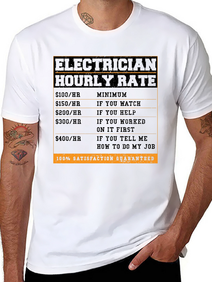 Electrician Hourly Rate T-Shirt - Funny Job Tee