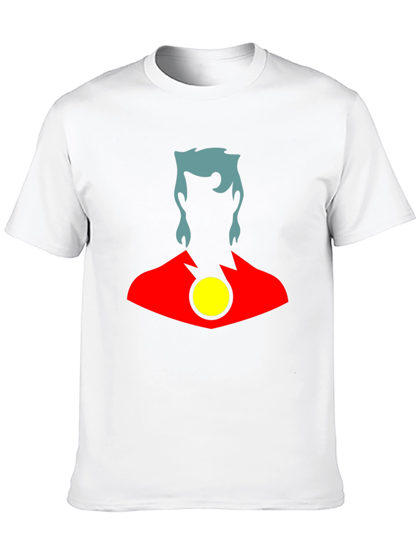 Stylized Superhero Graphic T-Shirt - Black Cotton Blend