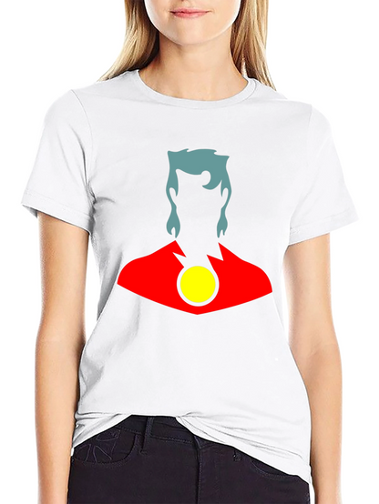 Stylized Superhero Graphic T-Shirt - Black Cotton Blend
