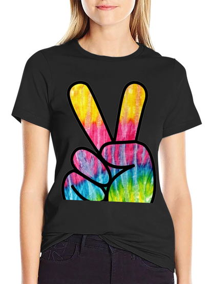 Tie Dye Peace Sign Graphic Tee