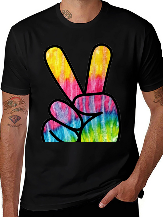 Tie Dye Peace Sign Graphic Tee
