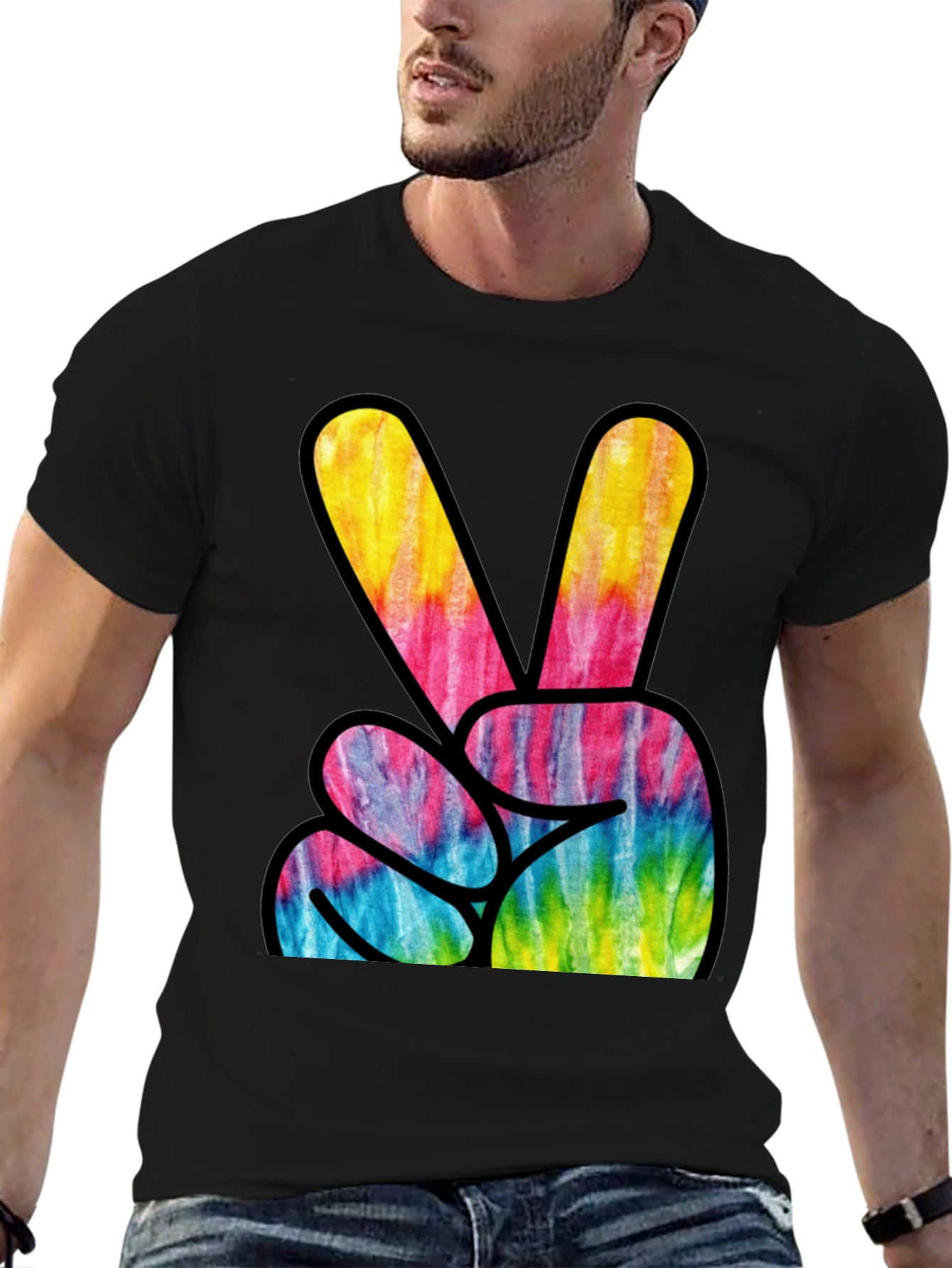 Tie Dye Peace Sign Graphic Tee