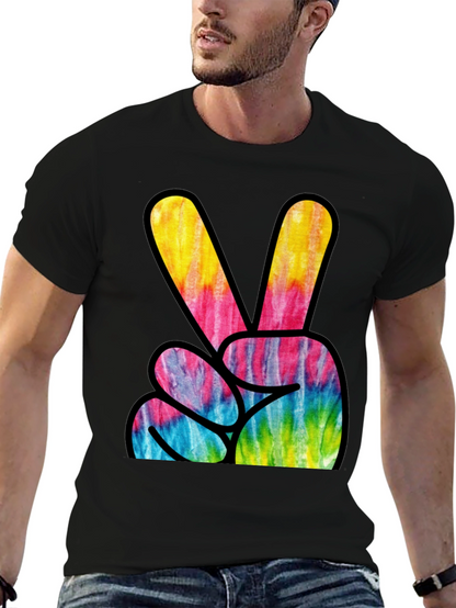 Tie Dye Peace Sign Graphic Tee