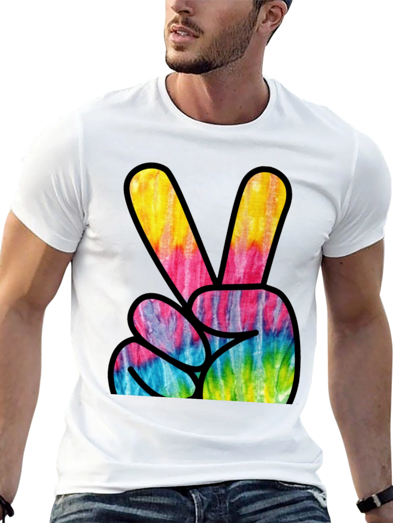 Tie Dye Peace Sign Graphic Tee