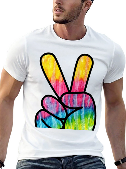 Tie Dye Peace Sign Graphic Tee