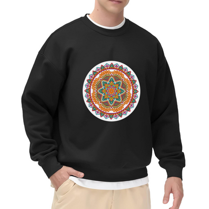 Colorful Mandala Sweatshirt - Bohemian Ornate Mandala Crewneck, Vintage Ethnic Medallion Pullover, Psychedelic Kaleidoscope Sweatshirt, Boho Art Gift Top