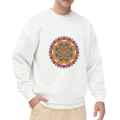 Colorful Mandala Sweatshirt - Bohemian Ornate Mandala Crewneck, Vintage Ethnic Medallion Pullover, Psychedelic Kaleidoscope Sweatshirt, Boho Art Gift Top
