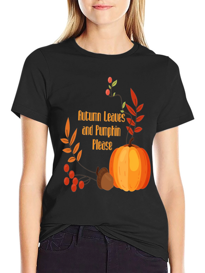Autumn Leaves & Pumpkin Please Graphic Tee