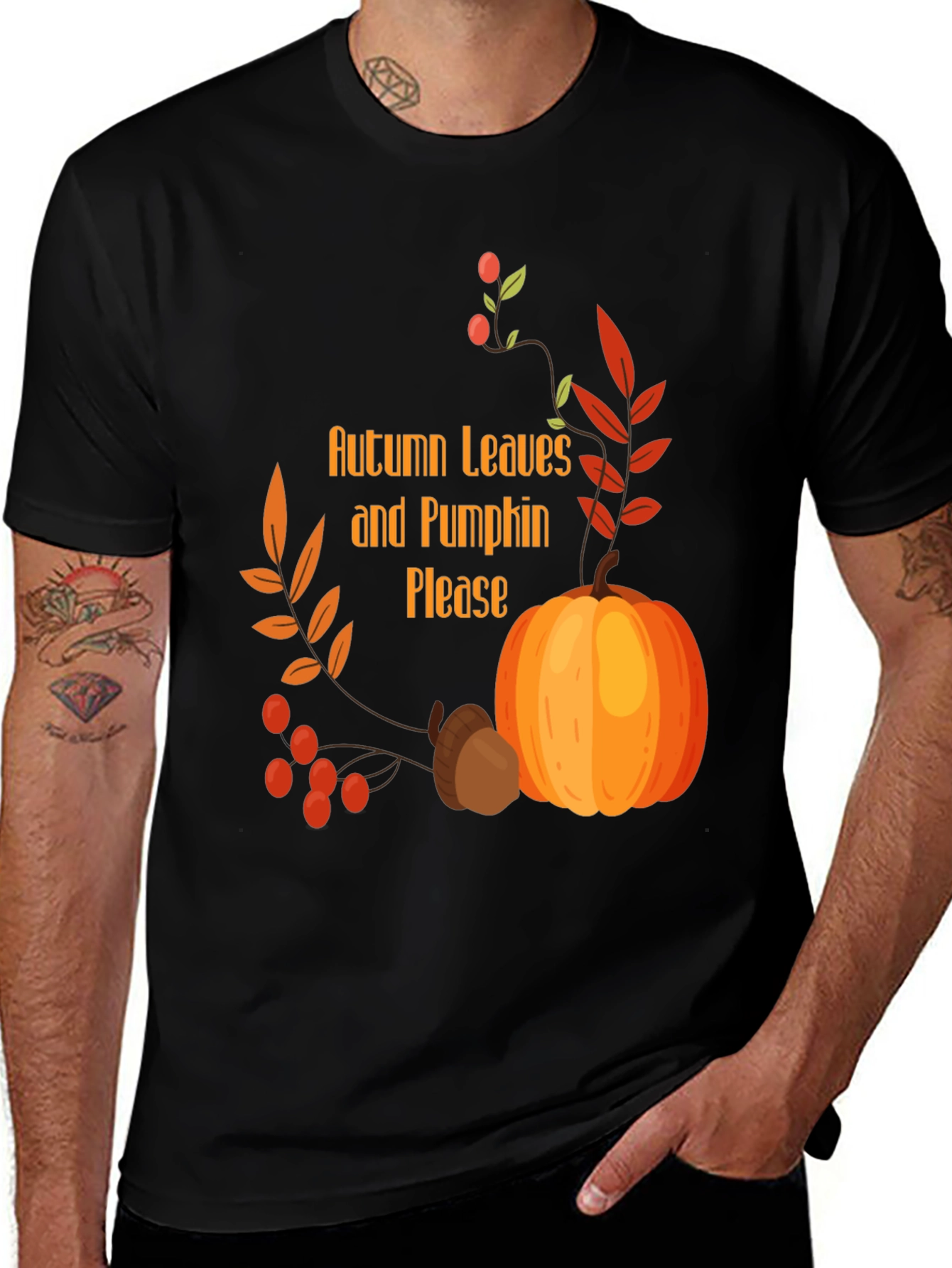 Autumn Leaves & Pumpkin Please Graphic Tee