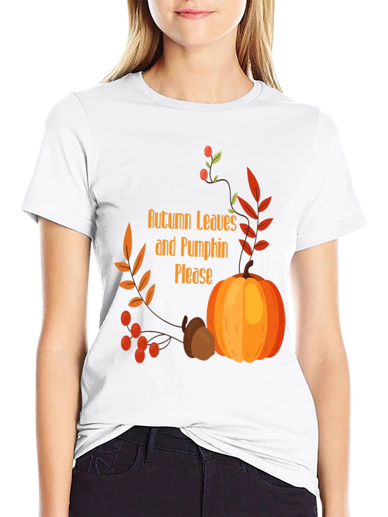 Autumn Leaves & Pumpkin Please Graphic Tee