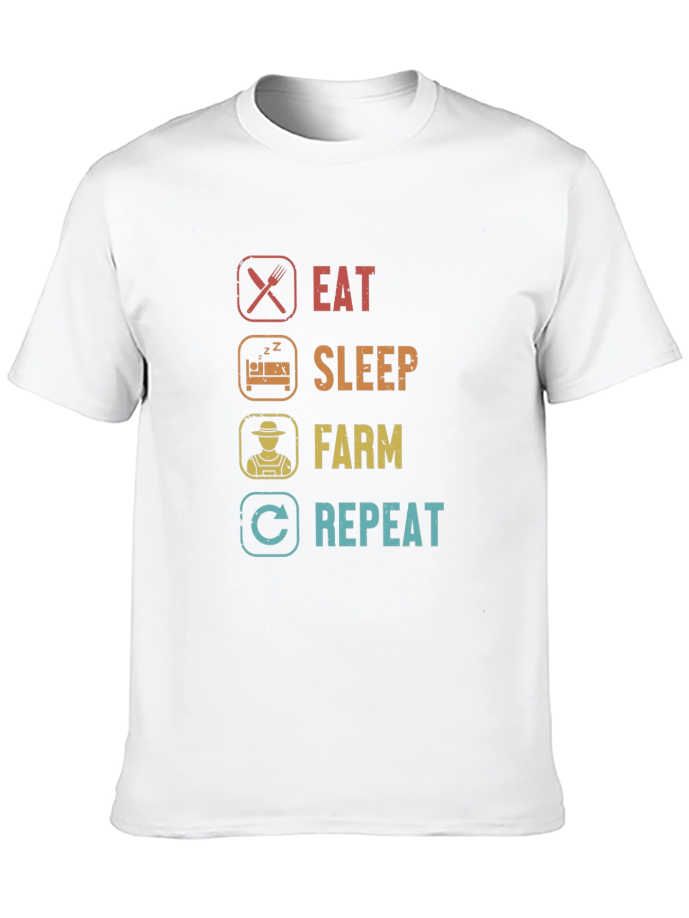 Eat Sleep Farm Repeat Graphic Tee