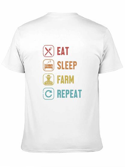 Eat Sleep Farm Repeat Graphic Tee