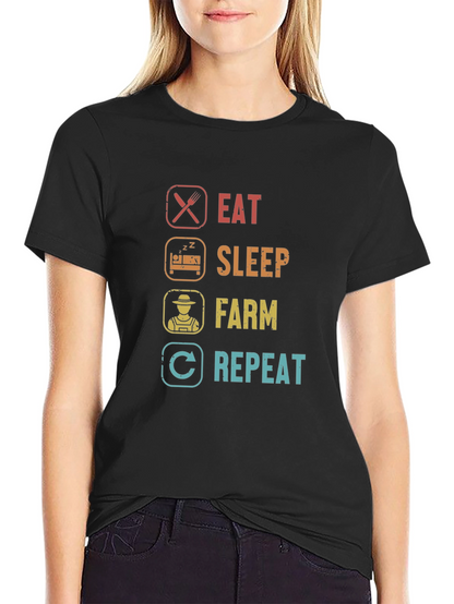 Eat Sleep Farm Repeat Graphic Tee