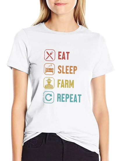 Eat Sleep Farm Repeat Graphic Tee