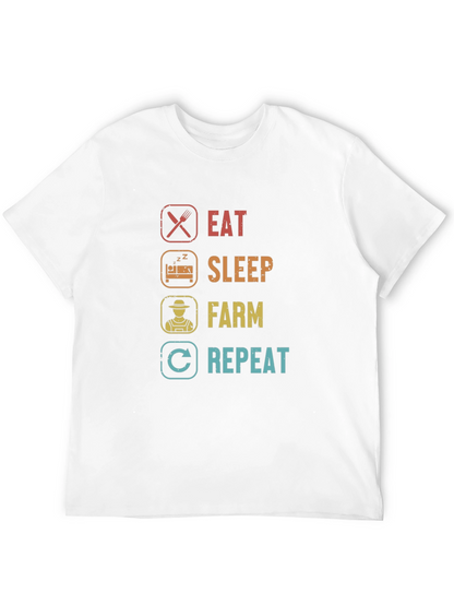 Eat Sleep Farm Repeat Graphic Tee