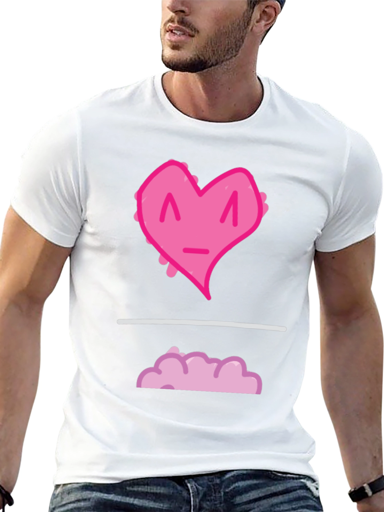 Heart Cloud Graphic Tee - Black