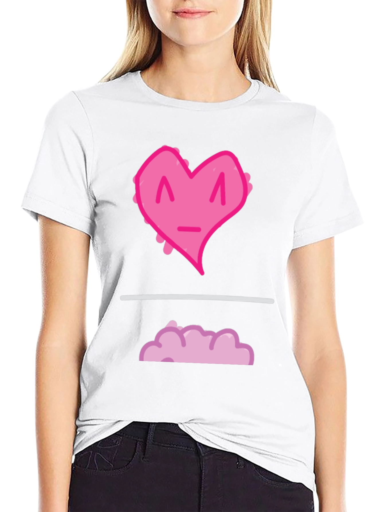 Heart Cloud Graphic Tee - Black