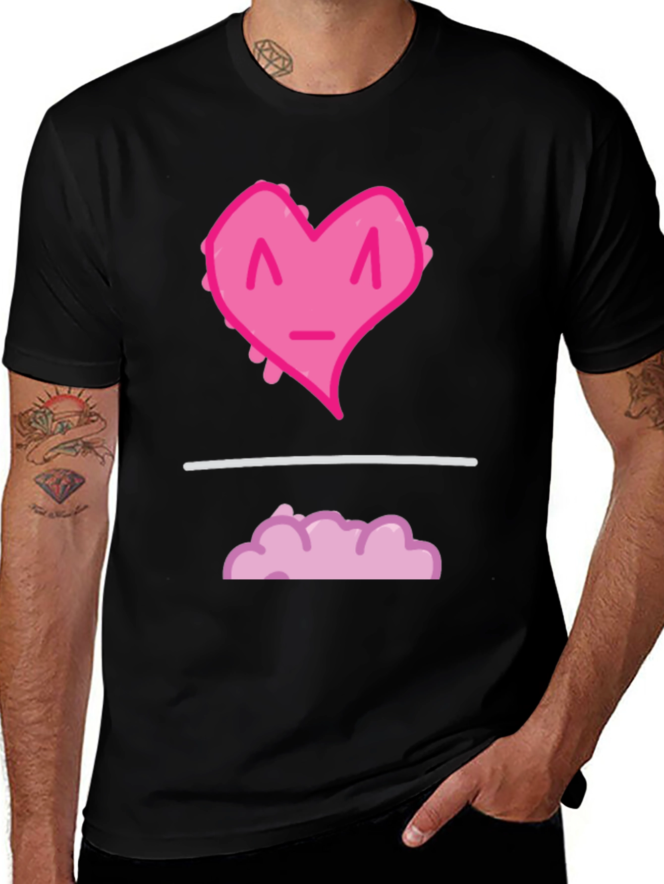 Heart Cloud Graphic Tee - Black