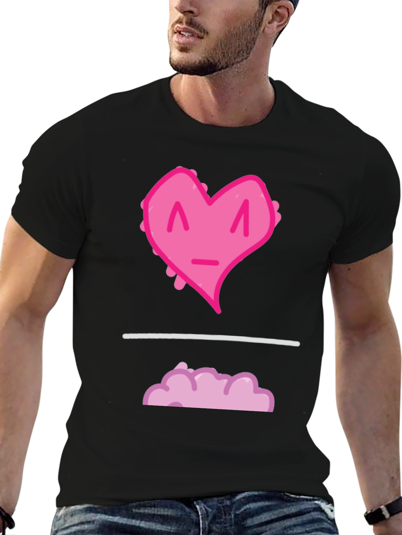 Heart Cloud Graphic Tee - Black