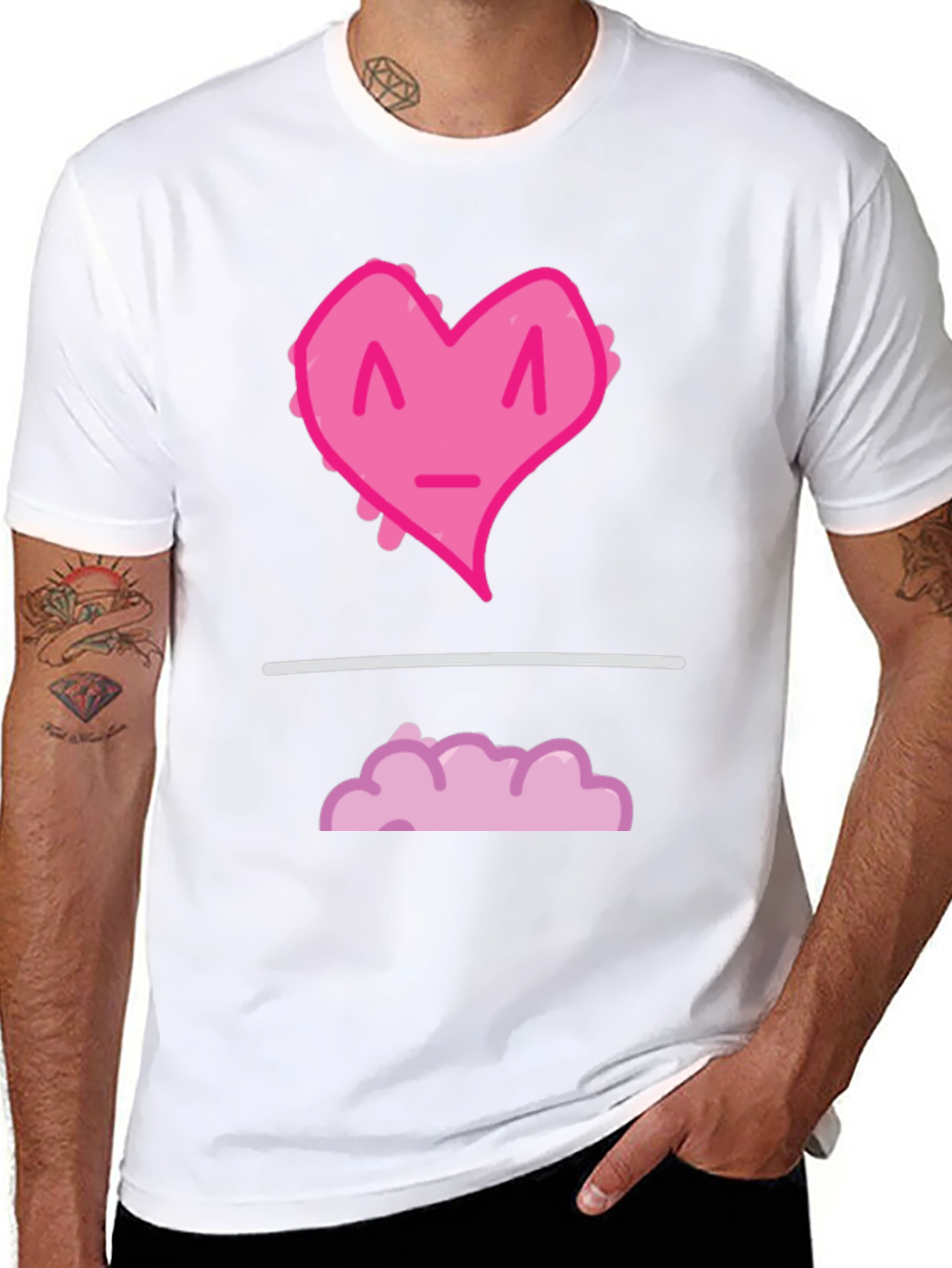 Heart Cloud Graphic Tee - Black