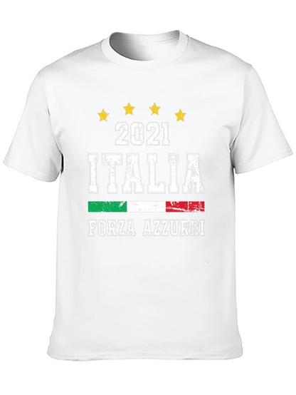 Italia Forza Azzurri 2021 Soccer Graphic T-Shirt