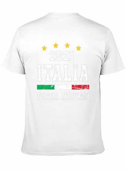 Italia Forza Azzurri 2021 Soccer Graphic T-Shirt