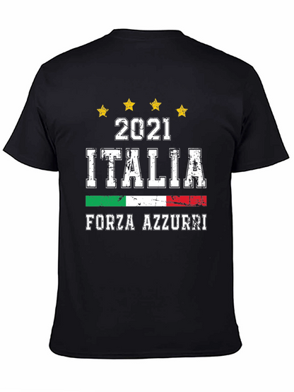 Italia Forza Azzurri 2021 Soccer Graphic T-Shirt