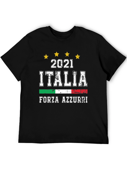 Italia Forza Azzurri 2021 Soccer Graphic T-Shirt
