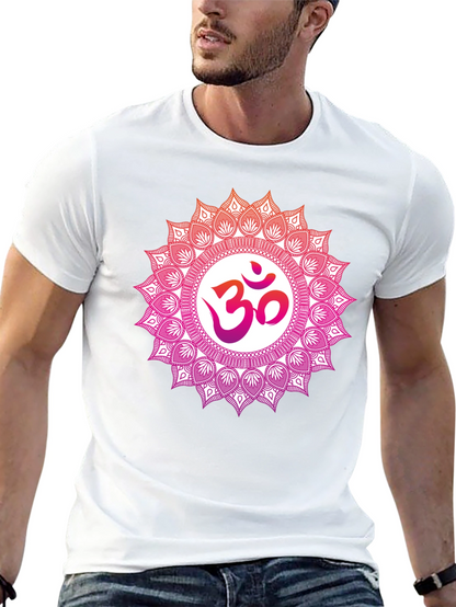 Om Mandala Graphic Tee - Black Cotton Blend T-Shirt