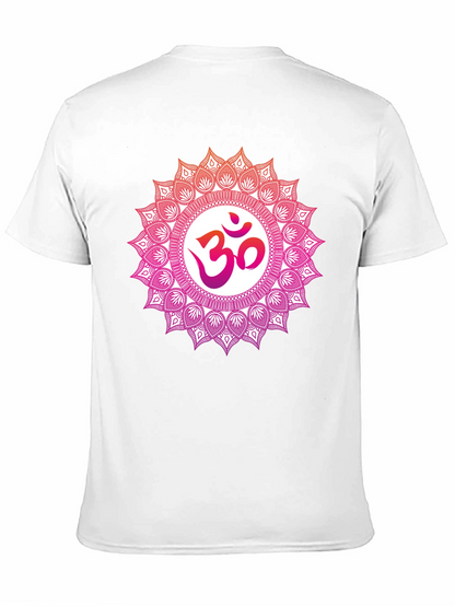 Om Mandala Graphic Tee - Black Cotton Blend T-Shirt