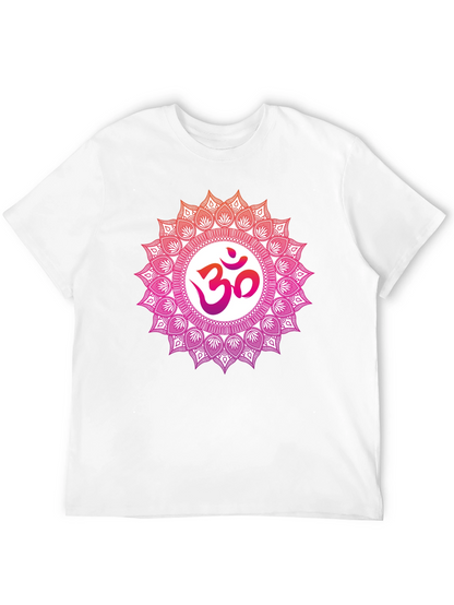 Om Mandala Graphic Tee - Black Cotton Blend T-Shirt