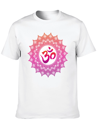 Om Mandala Graphic Tee - Black Cotton Blend T-Shirt