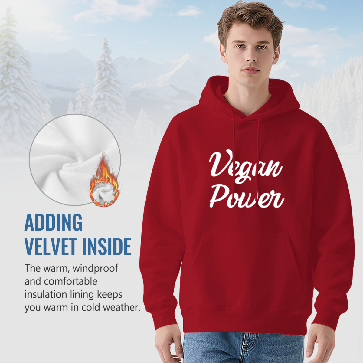 Vegan Power Script Hoodie - Vegan Graphic Sweatshirt