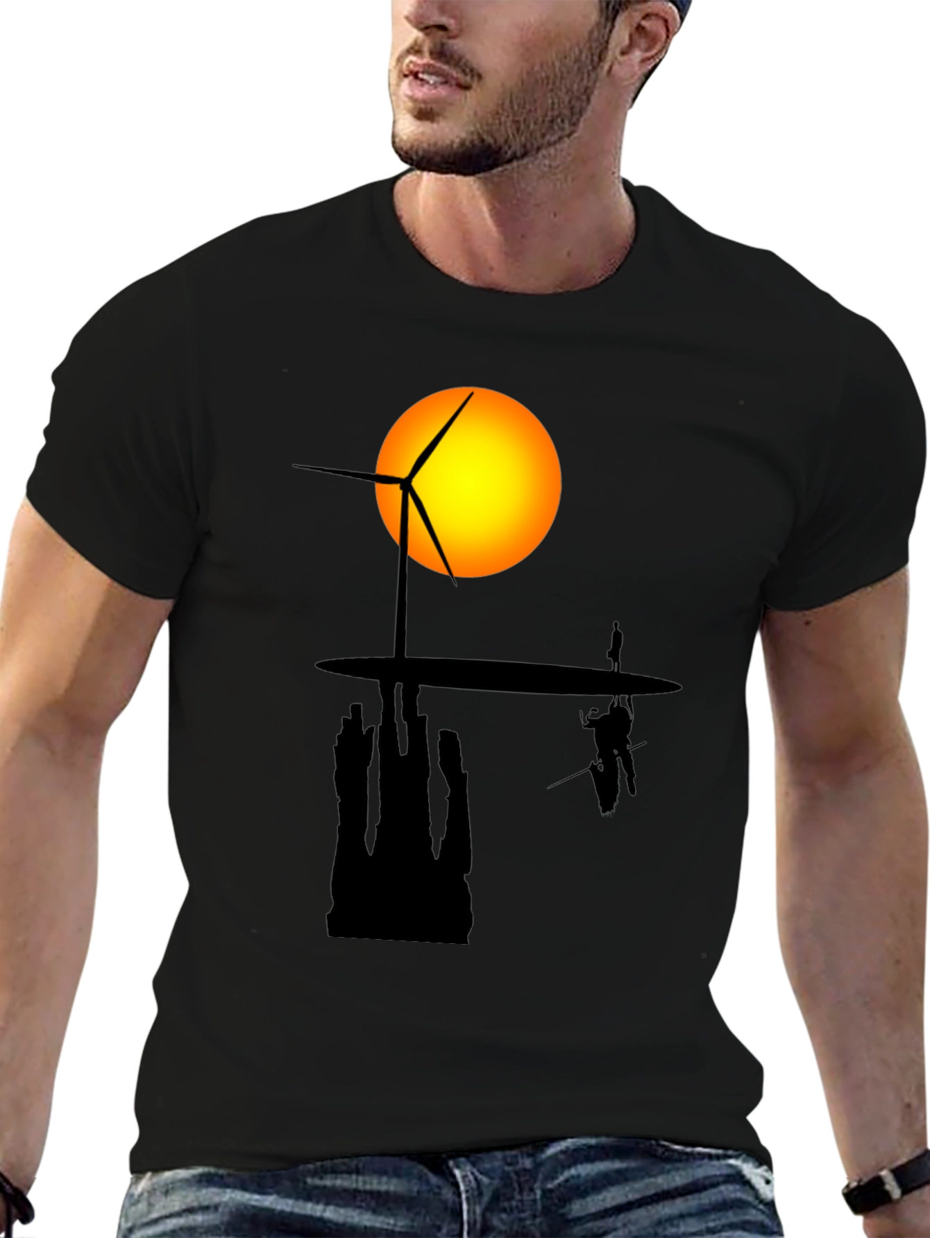 Silhouette Windmill Tee - Modern Graphic Print