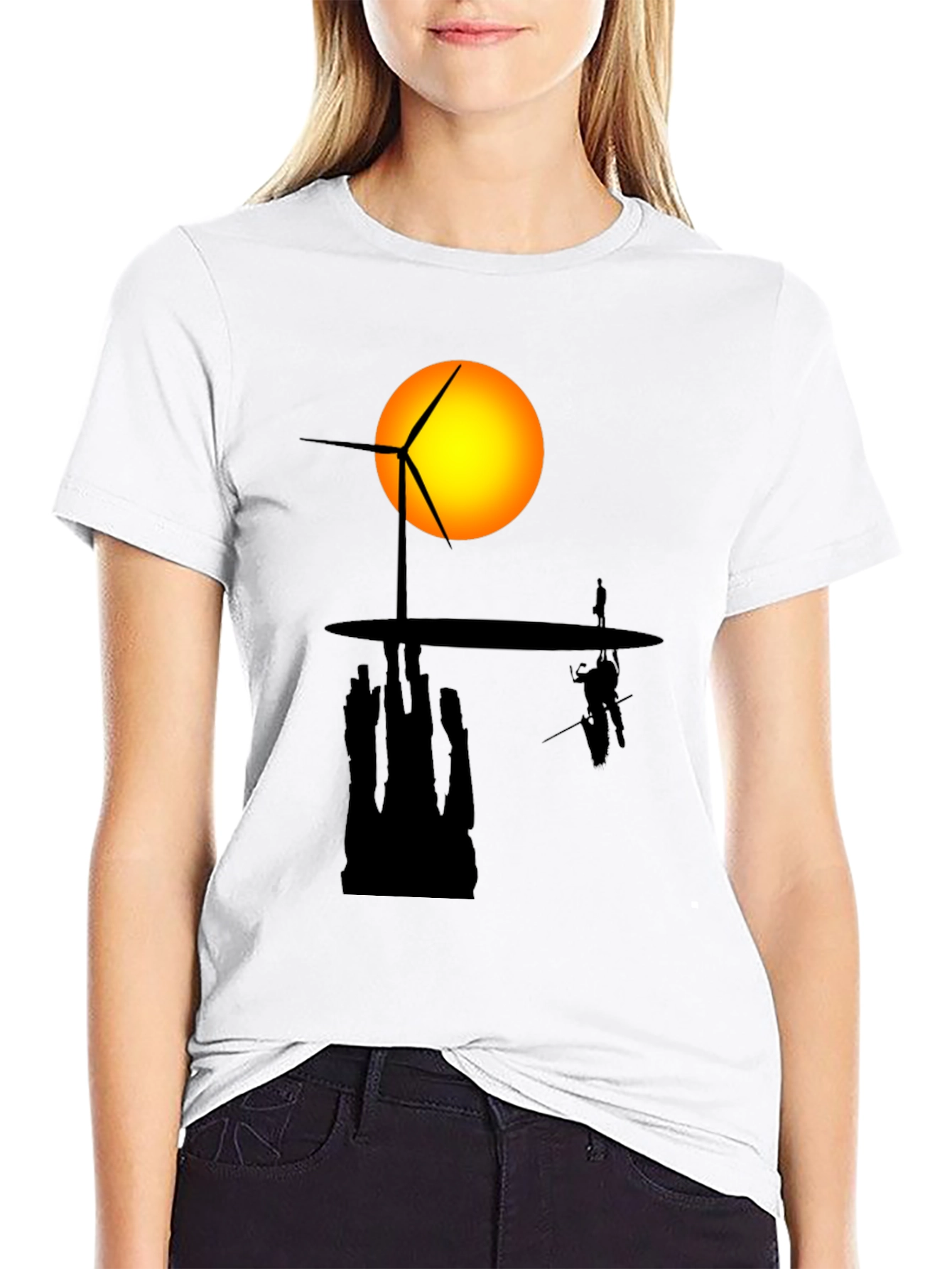 Silhouette Windmill Tee - Modern Graphic Print