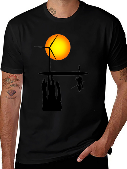 Silhouette Windmill Tee - Modern Graphic Print
